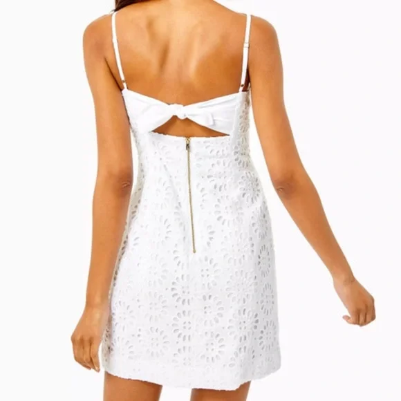 Lilly Pulitzer White Pinwheel Eyelet Shelli Cotton Dress Size 8 - Picture 2 of 10